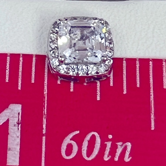 RACHEL ASHWELL, STERLING SILVER WITH CUBIC ZIRCONIA 2 STUD EARRINGS,SILVER COLOR - Picture 8 of 14